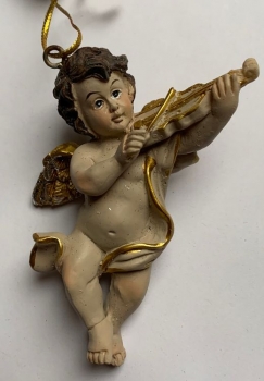 Engelshänger mit Geige, gold